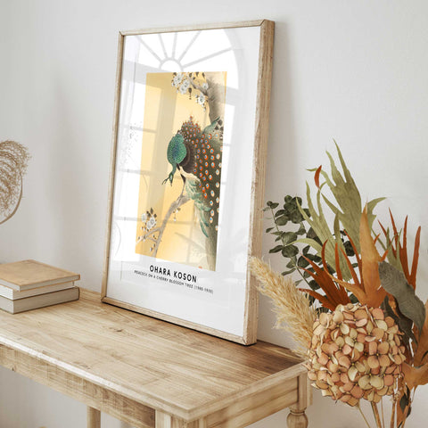 Peacock on branch koson wall decor
