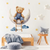 Peel-and-stick bear on ladder wall decals kids decor