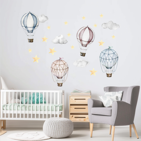 Peel-and-stick nursery wall art dreamy design
