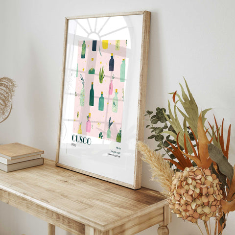 Peruvian inspired wall poster pastel modern design