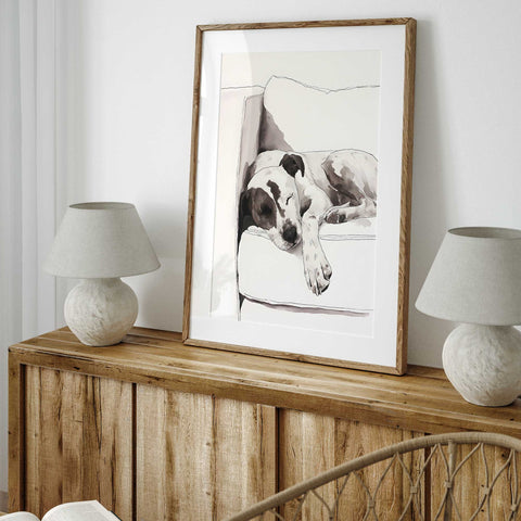 Pet nap watercolor print