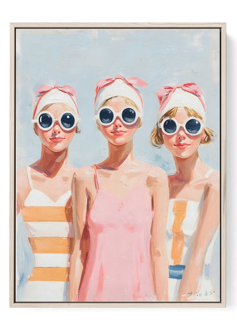 Pin Up Girls Wall Art Print retro swimsuits