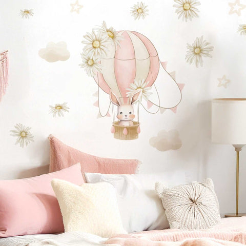 Pink Hot Air Balloon Wall Decal