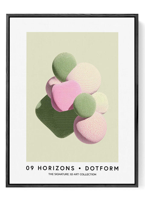 Pink and green modern abstract print