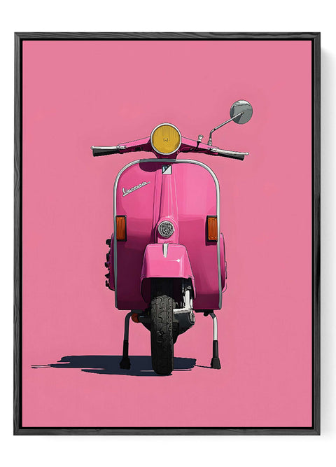 Pink vespa scooter pink background print