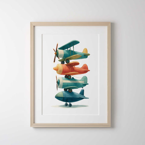 Playroom airplane artwork