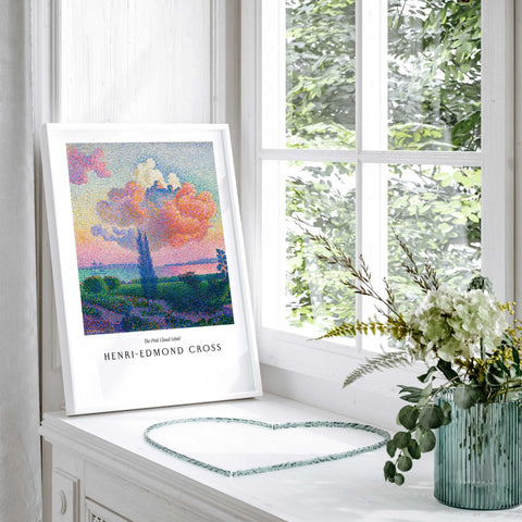 Pointillism pink cloud wall art