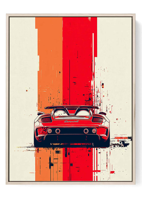 Porsche Carrera GT abstract racing stripe art print wall decor