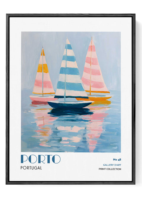 Portugal coastal art nautical sailboat poster Porto