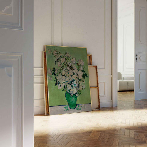 Post Impressionist Flower Garden Print for serene bedroom wall decor