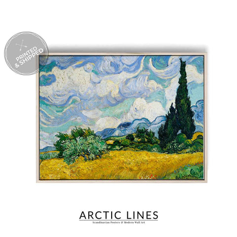 Post impressionist wheat field artwork