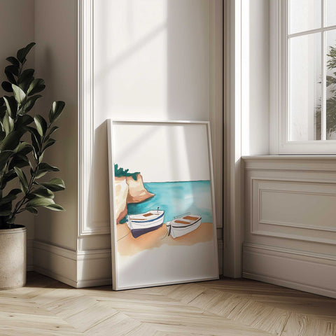 Premium Greek Seaside Print – Travel-Inspired Decor
