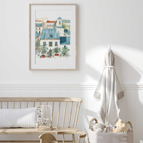 Premium Paris Decor – Courtyard Greenery Poster
