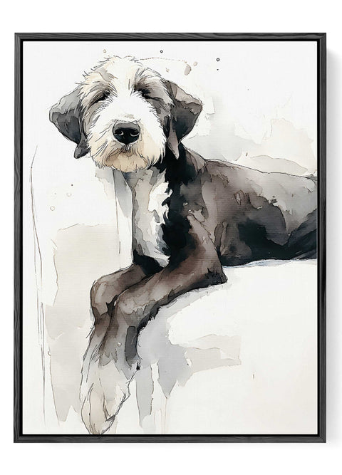 Puppy watercolor dog wall decor neutral tones