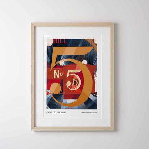 Red and gold abstract typography art