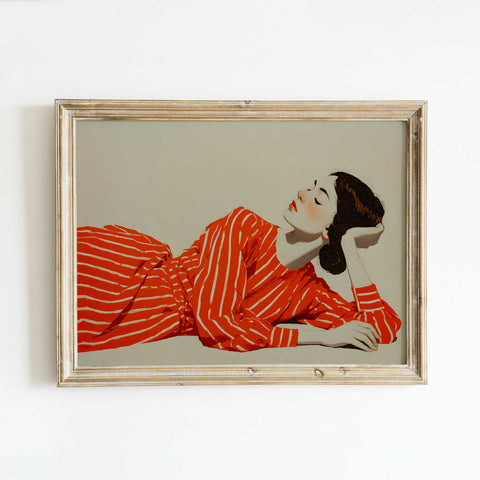 Red and white striped painting