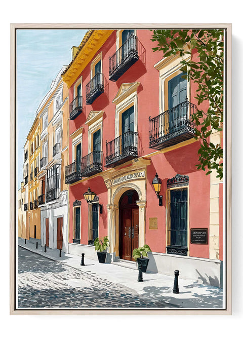 Red building Spain print