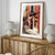 Red building wall art with colorful tiles