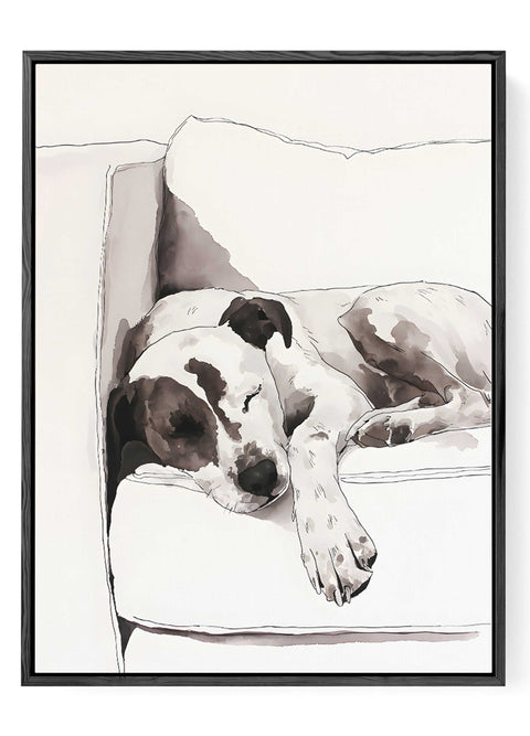 Relaxed pup wall decor