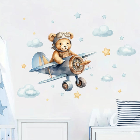 Removable airplane decals kids bedroom art
