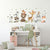 Removable cartoon animal wall art for living rooms