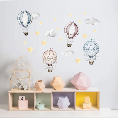 Removable cloud and star stickers kids room art

