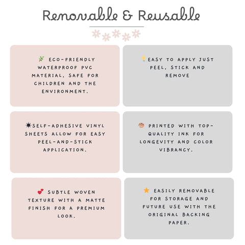 Removable vinyl wall decals




