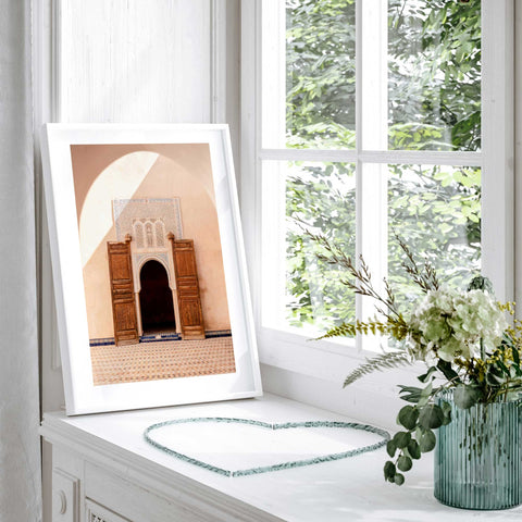 Riad arch interior Moroccan architecture print