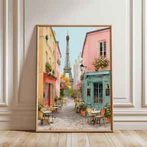 Romantic Paris wall decor poster for bedroom, hallway, or gallery wall styling