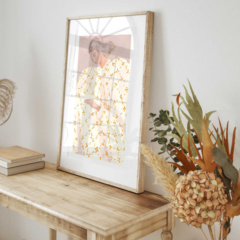 Romantic reading nook wall art