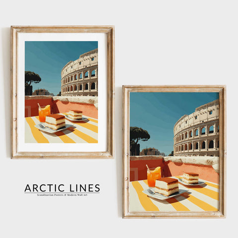 Rome tiramisu orange drink art print