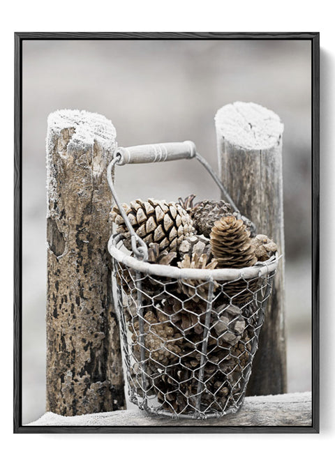 Winter Decor Pine Basket Poster