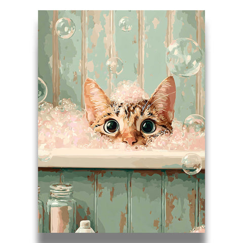 Rustic coastal charm art print with a striped vase and citrus fruit.