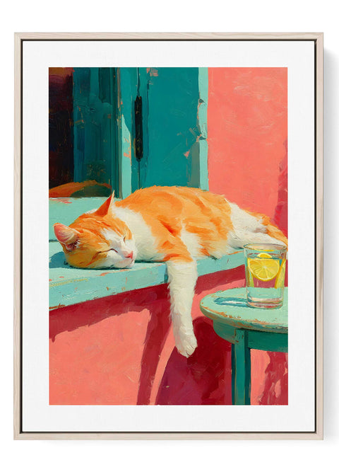 Rustic olive branch in a blue and white striped ceramic vase.