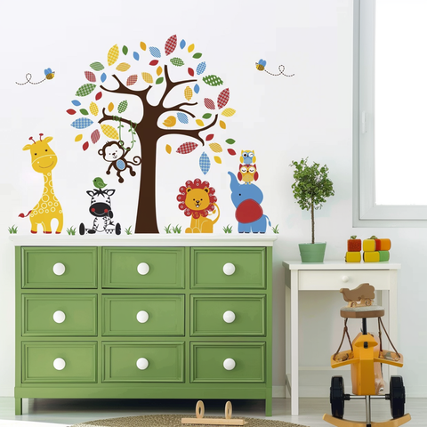 Safari animal wall decals for kids room


