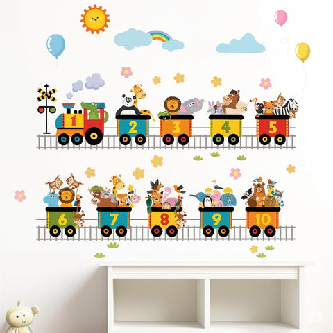 Safari animals train stickers
