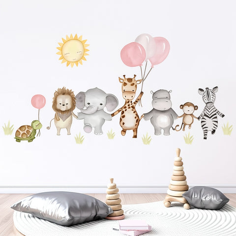 Safety-certified jungle wall stickers nursery decor
