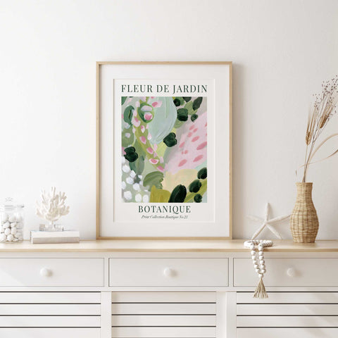 Sage green and blush wall print