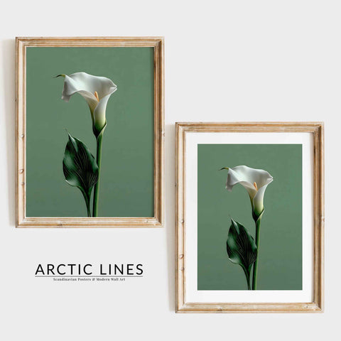 Sage green, cream, and white color scheme in a sophisticated botanical print.