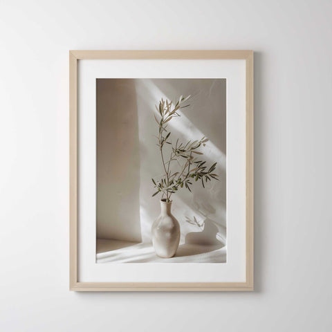 Sage green olive branch artwork