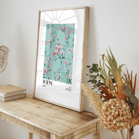 Sakura Tokyo wall art print modern minimalist poster