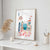 Santorini White Village Watercolor Art Print