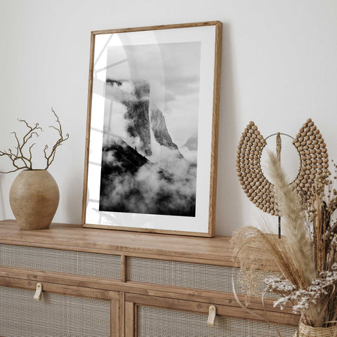 Scandinavian Decor Minimalist Misty Peak Poster