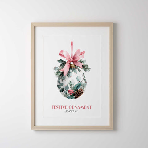 Scandinavian Christmas ornament art print