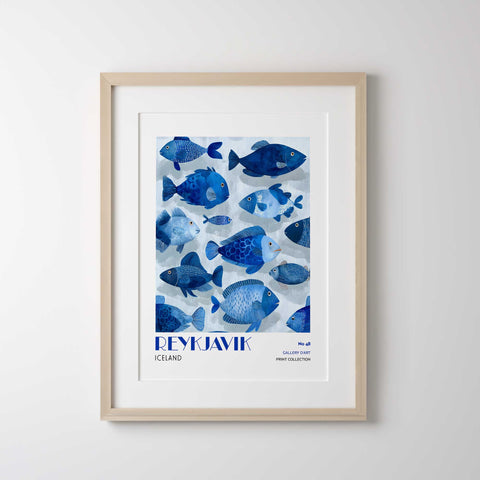Scandinavian coastal wall art Reykjavik design