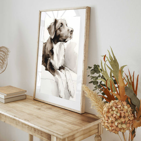 Scandinavian dog wall art print