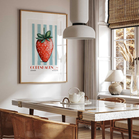 Scandinavian fruit wall art Copenhagen-inspired artwork