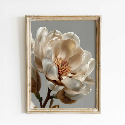 Scandinavian neutral floral artwork
