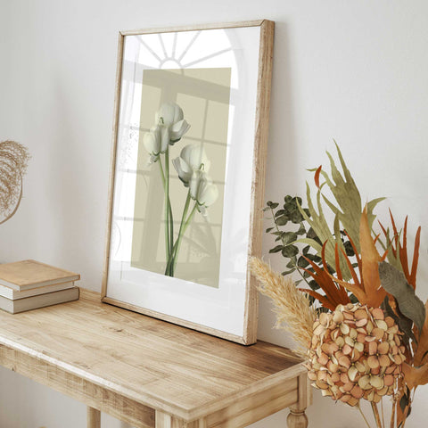 Scandinavian neutral flower print