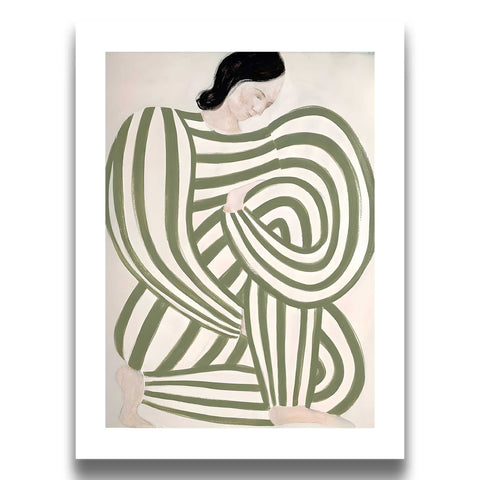 Scandinavian style abstract woman print